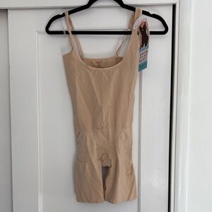 Assets by Spanx Beige Shapewear Bodysuit